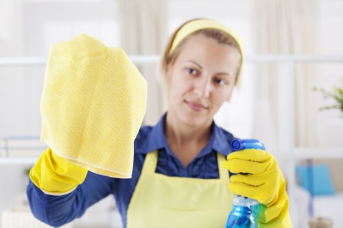 Reliable cleaner in Barnes maintaining a tidy hallway