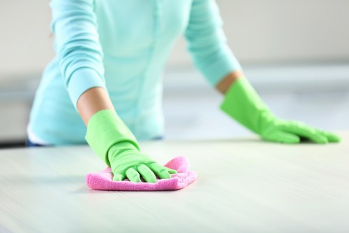 Professional house cleaning in Barnes living room with tidy surfaces