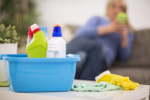 Domestic cleaning team in Barnes refreshing kitchen and bathroom areas